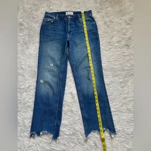 We The Free Free People Blue Women’s Maggie Ripped Straight Leg Jeans Size 25 thumbnail 9