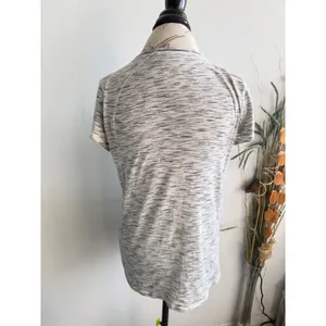 Lululemon Womens Space Dye Short‎ Sleeve Athletic T-Shirt White Grey Crew Neck thumbnail 3