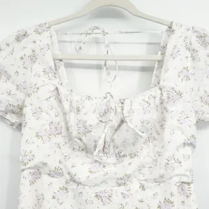 Lulus Womens Darling Appeal Floral Puff Sleeve Cottagecore Milkmaid Midi Dress L thumbnail 4