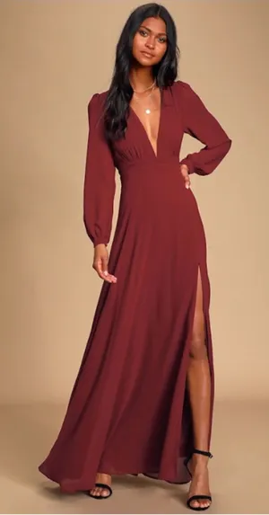 LULU's Elegant Prom Wedding Bridesmaid Elegant Sophisticated Romantic Maxi thumbnail 1