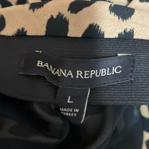 Banana Republic Beige Leopard Animal Print High Waist Flare Midi Skirt Size L thumbnail 4