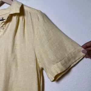Faherty Womens 100% Linen Hanna‎ Dress Small Yellow Short Sleeve Button Front thumbnail 4