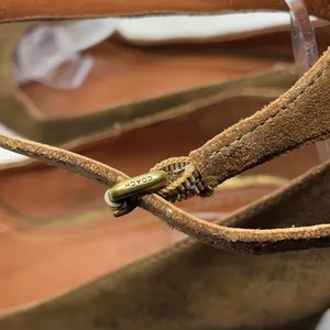 Coach Gold Suede Kitten Heels Ankle Straps 8.5 thumbnail 6