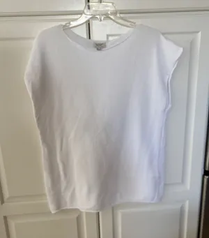 Orantique Naturally Australian White Organic Cotton Knit Cap Sleeve Top Large thumbnail 1