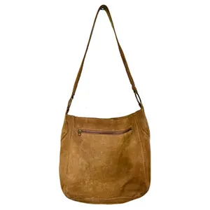 Vintage Y2K 90s Guess Tan Suede Fringe Western Bohemian Hobo Bag thumbnail 3