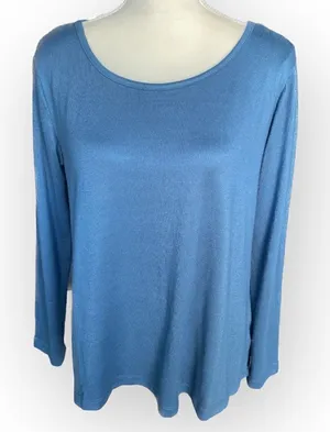 Natori Relaxed Fit Teal long Sleeve Top thumbnail 1