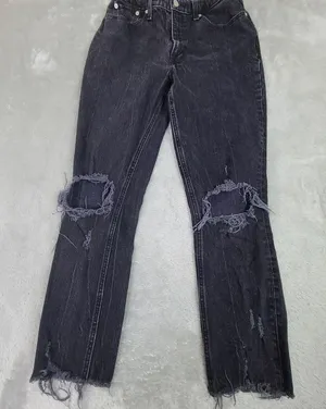 Abercrombie‎ & Fitch Size 26 2R Curve Love High Rise Mom Jean Distressed Black thumbnail 1