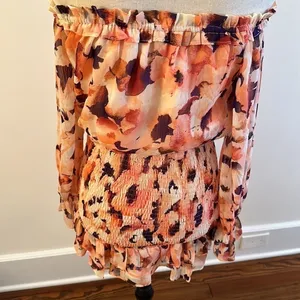 New Vici Floral Smocked Off the Shoulder Dress XS thumbnail 8