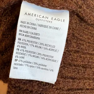 American Eagle Sweater Wool Blend Y2K 2000s Chunky Preppy‎ Brown Medium thumbnail 4