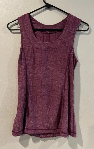 Women's Lululemon Ruffle Back Tank Top Heathered Plum Performance Gym Activewear thumbnail 1