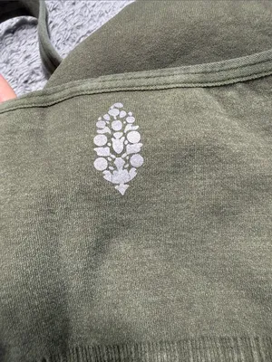 Free people movement FP Olive Green Ribbed V-Neck Sports Bra Top XS/s thumbnail 3