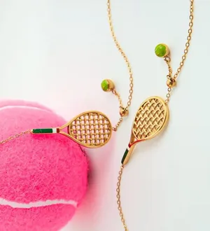 Tennis bracelet with tennis ball Gold thumbnail 1
