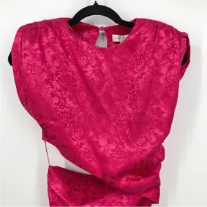 Ronny Kobo Kyle Asymmetric Cutout Ruched Pink Cocktail Mini Dress NEW MEDIUM thumbnail 4