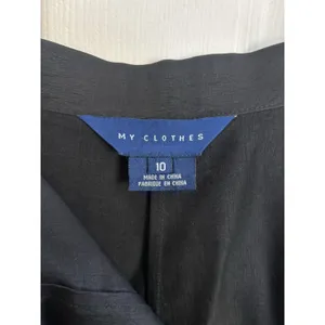 100% Silk Black Trouser Pants Size 10 Contemporary Minimalist Quiet Luxury thumbnail 4