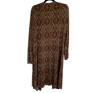5/$25 Maurices Sz‎ M Southwestern Longline Duster Cardigan in Brown thumbnail 3