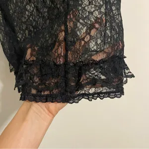 Victoria's Secret Vintage Black Lace Babydoll Lingerie Top medium thumbnail 9