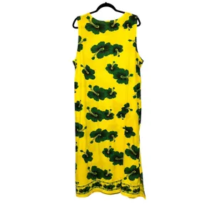 I.G. Sport XX Large Yellow Green Hibiscus‎ Floral Sleeveless Maxi Dress thumbnail 8