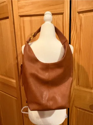 Antik Kraft Cognac Brown Vegan Leather Slouchy Hobo Bag thumbnail 2