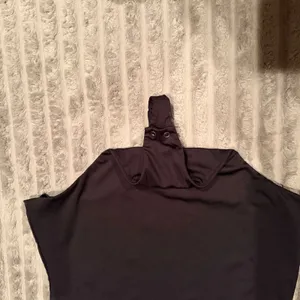 By‎ Anthropologie Womens Black Spaghetti Strap Thong Bodysuit Large Scoop Neck thumbnail 6