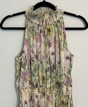 Taylor Floral Halter Neck Chiffon Dress- Size 6 thumbnail 4