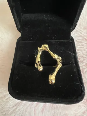 Women’s Intricate Design Stainless Steel Golden Ring Size 7 thumbnail 1