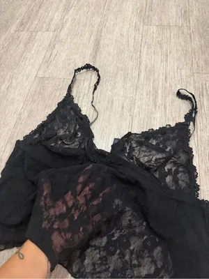 SKIMS sheer black lace camisole thumbnail 5