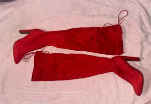 Red Suede thigh-high boots  thumbnail 8