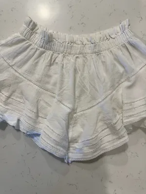 Aerie White Flowy Ruffle Shorts Small Petite Boho Lounge Summer thumbnail 4