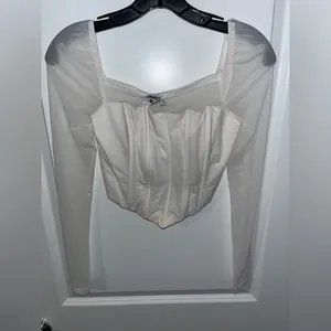 Princess Polly Gypsie Mesh Renaissance Coquette Soft Girl Blouson Corset Top US6 thumbnail 8