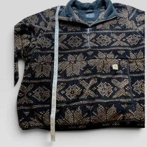 Carhartt Womens 2X Loose Fit Sherpa Fleece Quarter Zip Pullover OJ6470-W Black thumbnail 7