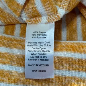 Market & Spruce Yellow and White Striped Scoop Neck Tee thumbnail 4