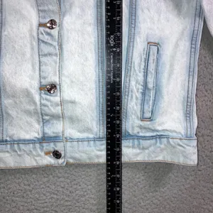 VTG Style Trucker Jean Jacket Womens 4 Light Wash Streetwear Oversized Pocket thumbnail 7
