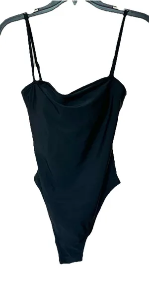 Relleciga Swimsuit Womens Sm One Piece Padded Black High Cut Minimalist Sexy thumbnail 1