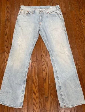 True Religion Light Blue Straight Leg Jeans thumbnail 1