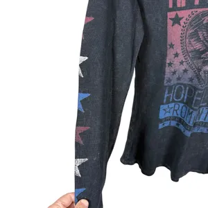 VINTAGE Y2K Affliction Breakdown American Thermal Graphic Top Grey/Blue/Red XS thumbnail 10