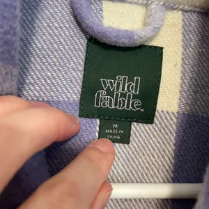 WILD FABLE Lilac Lavender Purple Cream Ivory Plaid Oversized Fit Shacket Jacket thumbnail 5
