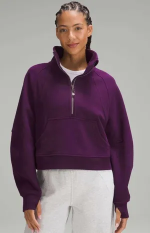 Lululemon NWT Scuba Oversized Funnel Neck Half Zip Dramatic Magenta Size M L thumbnail 1