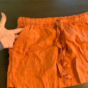 Boho Mini Skirt Cynthia Rowley Orange Lyocell XL Elastic Waist Drawstring Pocket thumbnail 8
