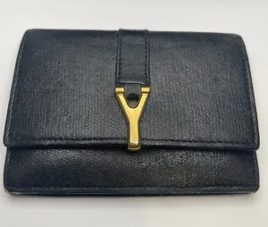 YSL Y Line Compact Wallet Wallet - Black w/ Gold - Preowned thumbnail 1