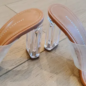 Zara Basoc Collection Clear Nude Heel Sandals Size 38/ 7.5 US thumbnail 2