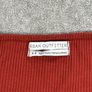 Urban Outfitters Cut Out Bralette Crop Top Women's Medium Rust Red Ribbed thumbnail 5