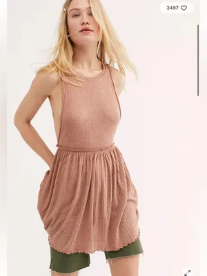 Women’s New Free People Beach BRB Sleeveless Ribbed Drop-Waist Mini Dress thumbnail 2