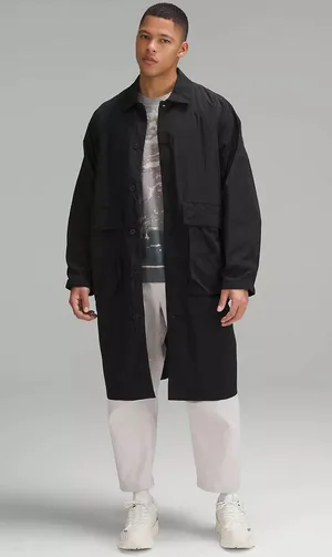 LAB Oversized Long Coat Jacket Black BLK Men's Size M NWT thumbnail 1