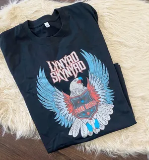 Source Unknown New unworn Black Lynyrd Skynyrd Free Bird Eagle Graphic Print T-shirt L thumbnail 1