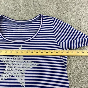 Victorias Secret Striped Long Sleeve Tunic Top Womens L‎ Blue White Loungewear thumbnail 5