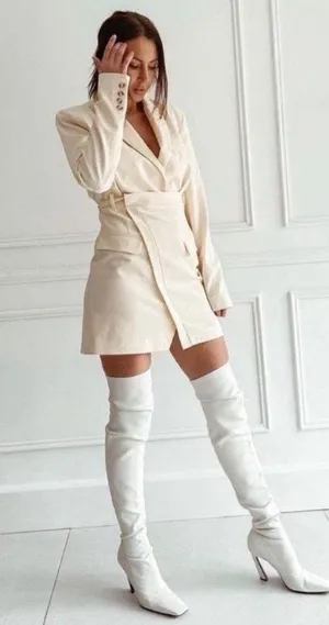 Lapel Collar Blazer Dress thumbnail 1