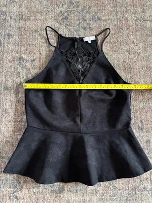1. State Black Lace-Trim Peplum Camisole Size S thumbnail 5