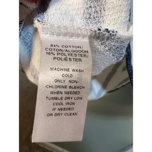 Loft Women's Size Large Boatneck T-Shirt White Navy Stripes Terry Cloth Boatneck thumbnail 11