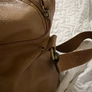 Brown Leather Target Travel Duffle Bag thumbnail 4