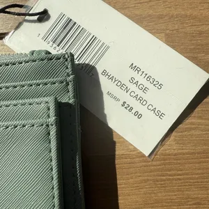 Steve Madden Bhayden‎ Card Case Sage Green Faux Leather Wallet MR116325 New thumbnail 3